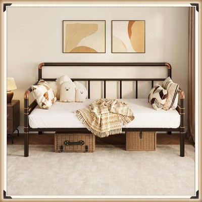 Garvee Twin Daybed with Classic Headboard – Heavy Duty Steel Slats, Sofa Bed Frame for Living Room, Bedroom, Guest Room, No Box Spring Needed