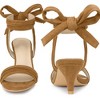 Perphy Women's Open Toe Ankle Tie Ruched Strap Bridal Kitten Heels Sandals - 2 of 4