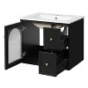 YOOCOZZ 24" Wall Mounted Bathroom Vanity with Ceramic Sink,2 Drawers and 1 Soft-Close Door - 2 of 4