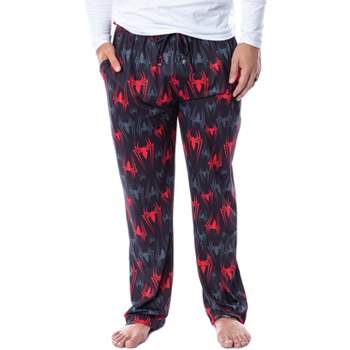 Marvel Comics Men's Spider-man Plaid Loungewear Pajama Pants Red