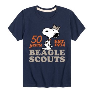 Boys' - Peanuts - Snoopy Hat Logo Short Sleeve Graphic T-Shirt - 1 of 4