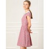 INSPIRE CHIC Women's Peter Pan Collar Short Sleeves Contrast A-Line Polka Dots Dress - 4 of 4