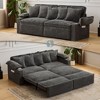 82.7"W 3-in-1 Convertible Sofa Bed with USB Charging, Storage & Cup Holders, Corduroy Sofa Couch Chaise Lounge - ModernLuxe - 2 of 4