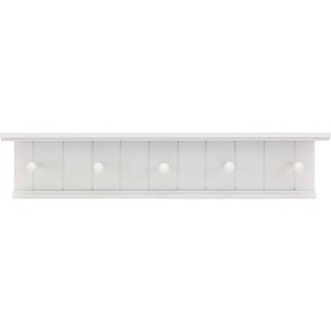 Kiera Grace 24"x4" Kian Wall Floating Shelf with 5 Pegs White: Integrated Display, MDF, Metal Hardware - 1 of 4
