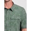 Avalanche Men's Palm Print Button Up Collared Shirt for Casual Wear, Hiking, Vacation Top - 3 of 4