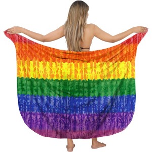 HAPPY BAY Women's Beachwear Sarong Coverups Bikini Skirt Cover Up Summer Wraps Bathing suit Swimwear Beach Wrap Skirts for Women One Size Rainbow - 1 of 4