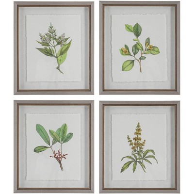 Uttermost Wildflower Study 22"H 4-Piece Framed Wall Art Set