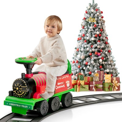Infans 6V Electric Kids Ride On Train Motorized Train Toy w/ Track & 6 Wheels