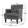 Tufted Diamond Stitch Club Chair with Nailhead Trim and Turned Birch Legs - 4 of 4