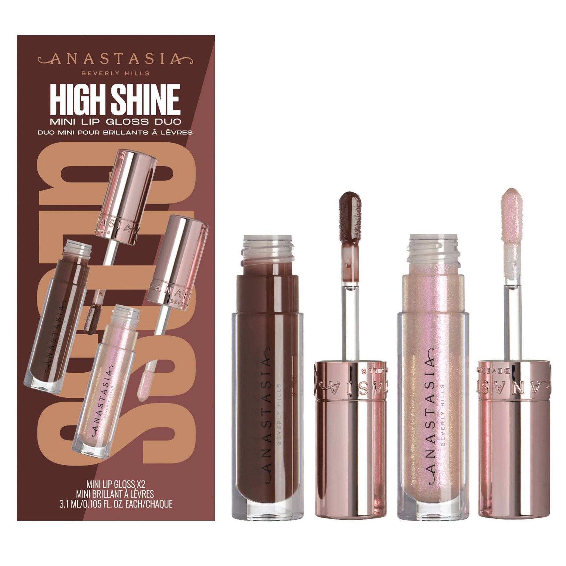 Anastasia Beverly Hills HIGH-SHINE Mini Lip Gloss Duo - Aura + Molten - 0.1oz - Ulta Beauty