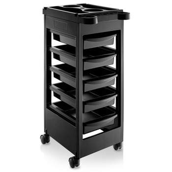 Saloniture Beauty Salon Rolling Trolley Cart With 5 Drawers