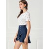 INSPIRE CHIC Women's Ruffle Irregular Hem High Waist Lightweight Mini Jeans Skirt - 4 of 4