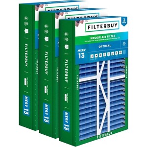 Filterbuy 17.5x27x5 Air Filter (3-Pack), Pleated MERV 13 Health Defense Replacement HVAC AC Furnace Filters for Trane Perfect Fit & American Standard - 1 of 4