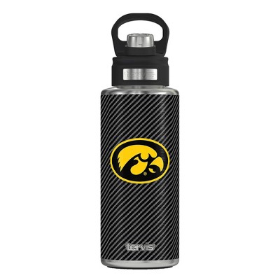 NCAA Iowa Hawkeyes 32oz Carbon Fiber Stainless Steel Water Bottle