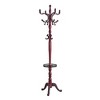 TOBILI Walnut Colored Solid Wood Hanger, Modern And Simple Coat And Hat Rack, Resin Stainless Steel Multifunctional Storage Rack With Key Tray - 2 of 4