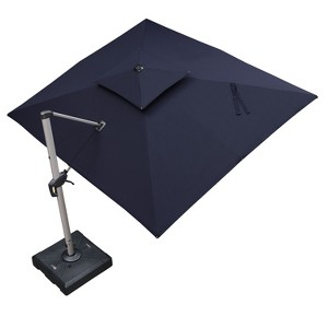 PURPLE LEAF Patio Outdoor Rectangle Umbrella with Base Large Cantilever Umbrella Windproof Offset Heavy Duty Sun for Garden Deck Pool - 1 of 4