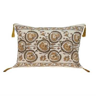 Parkland Collection,Venus Transitional Beige Lumbar Throw Pillow