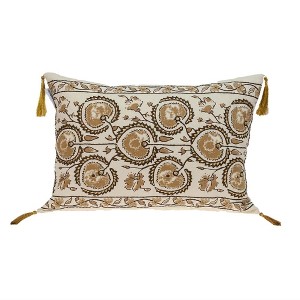 Parkland Collection,Venus Transitional Beige Lumbar Throw Pillow - 1 of 4