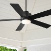 Casa Vieja 52" Grand Palm Modern Indoor Outdoor Ceiling Fan 5 Blade LED Light Remote Control Matte Black Finish Wood Blades Bedroom Patio Damp Rated - 2 of 4