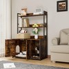 52 Inch Cat Litter Box Furniture, with Shelves and Doors, Litter Box Enclosure, Hidden Litter Box Furniture, 3 Layers Storage Shelf - 3 of 4