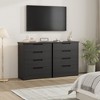 4 Drawer Dresser for Bedroom, Black Chest of Drawer Nightstand with Embedded Handles, Wooden Dresser Organizer for Living Room Nursery Entryway Closet - 3 of 4