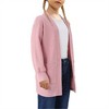 Clearlove Girls' Long Sleeve Open Front Knit Cardigan Cozy Loose Fit Sweater With Pockets Fall Winter Layering Piece - 4 of 4