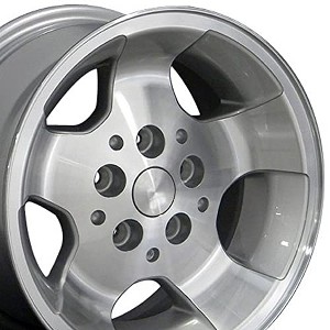 OE Wheels LLC JP08-15080-5450-25MS Silver Machined Wheel Painted (15 x 8. inches /5 x 114 mm, 25 mm Offset) - 1 of 3