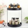 Unique Bargains Carbon Steel Kitchen Turntable Metal Condiment Lazy Susan Organizer Black - 3 of 4