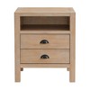 Arden 2 Drawer Wood Nightstand Light Driftwood - Alaterre Furniture: Solid Pine, Open Shelf, Farmhouse Style - 3 of 4