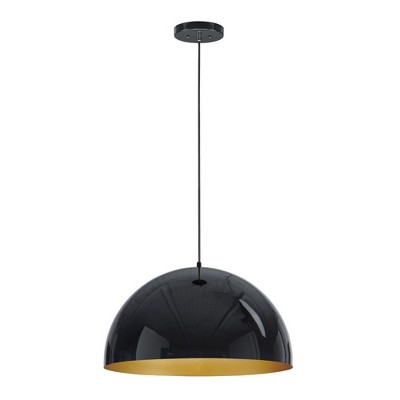 ET2 Lighting Hemisphere 1 - Light Pendant in  Gloss Black/Gold