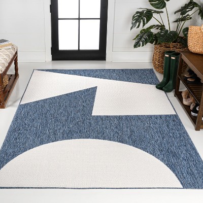 JONATHAN Y Lucian Modern Geometric Abstract Two-Tone Indoor/Outdoor Area Rug