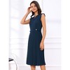 Allegra K Women's Sleeveless Casual V Neck Button Pleated Midi Dress - 4 of 4