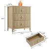 Wood Nightstand Fluted Dresser, 27.5" Wide 3-Drawer Bedside Tables, Modern Chest of Drawers, Storage End Table for Living Room, Bedroom - 4 of 4