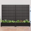 MAYEERTY Planter Box with Trellis Iron Black Vertical Fence Style 72x35x16in 3-Piece Set - 2 of 4