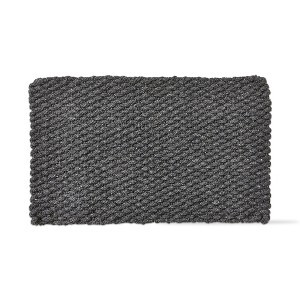 tagltd 1'6"x2'6" Handwoven Doormat Dark Grey Solid Rectangle Indoor and Outdoor Polypropylene Door Welcome Mat Grey - 1 of 3
