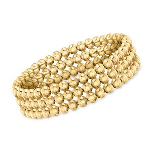 Ross-Simons Italian 5mm 18kt Gold Over Sterling Jewelry Set: 3 Bead Stretch Bracelets - 1 of 3
