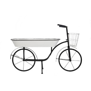 Chery Life 38.5"x14.5"x25.5" Black and White Bicycle Plant Stand Planter - 1 of 4