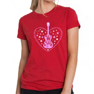 LA Pop Art It's A Love Story - Women's Premium Blend Word Art T-Shirt - 1 of 4