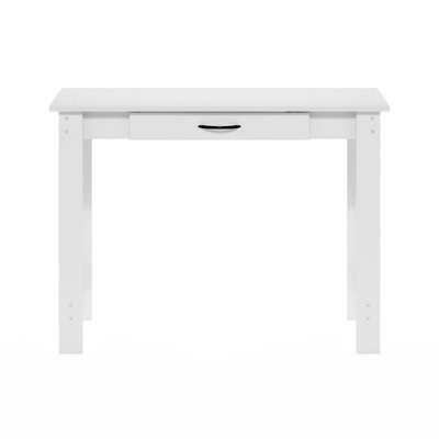 White Wood Corner Writing Desk with Drawer