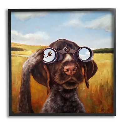 Stupell Industries Dog Watching Bird Binoculars Framed Giclee Art : Target