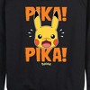 Women's - Pokémon - Pika Pika Scared Lightweight French Terry Wide Neck Long Sleeve Shirt - 2 of 4