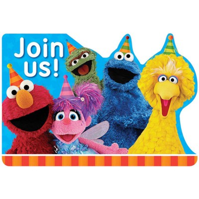 Birthday Express Sesame Street Postcard Invite - 8 Pack