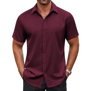 mens red button down dress shirt Cinch Western Long Sleeve Solid Pinpoint MTW1103313 Shirt features a classic button Non-Iron Cotton Solid Dress Shirt