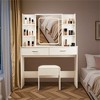 SKRAN Vanity Desk with Mirror and Lights,Makeup Vanity with 2 Drawers and 6 Storage Shelves,3 Lighting Modes Adjustable Brightness for Bedroom, White - 2 of 4