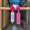 Back to School Dangle Earrings - Playful Pencil & Ruler Design for Teacher Appreciation & Academic Celebrations - 2 of 4