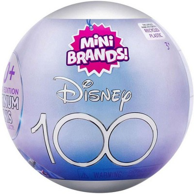 5 Surprise Mini Brands! Disney 100 Platinum Mystery Capsule (One Pack)