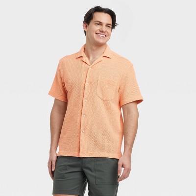 Men's Short Sleeve Crochet Camp Shirt - Goodfellow & Co™