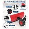 COZONY 30" Wheeled Snow Shovel, Heavy-Duty Carbon Steel Snow Pusher with 5-Position Adjustable Handle, Multi-Angle Blade & 10" Wheels for Driveway - 4 of 4