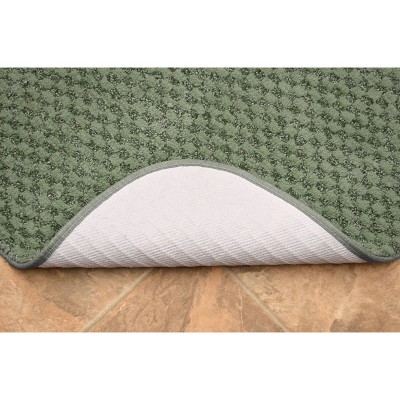 Deep Fern Plush Nylon 22" x 60" Bath Rug Runner with Non-Slip Backing