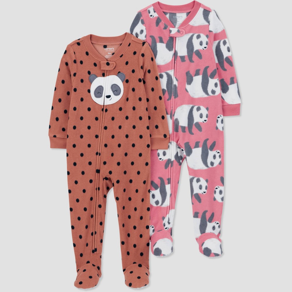 Photos - Other Textiles Carter's Just One You® Toddler Girls' Panda Bears Fleece Footed Pajamas 